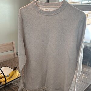 American Eagle Outfitters Men's Light Gray Long Sleeve Tee